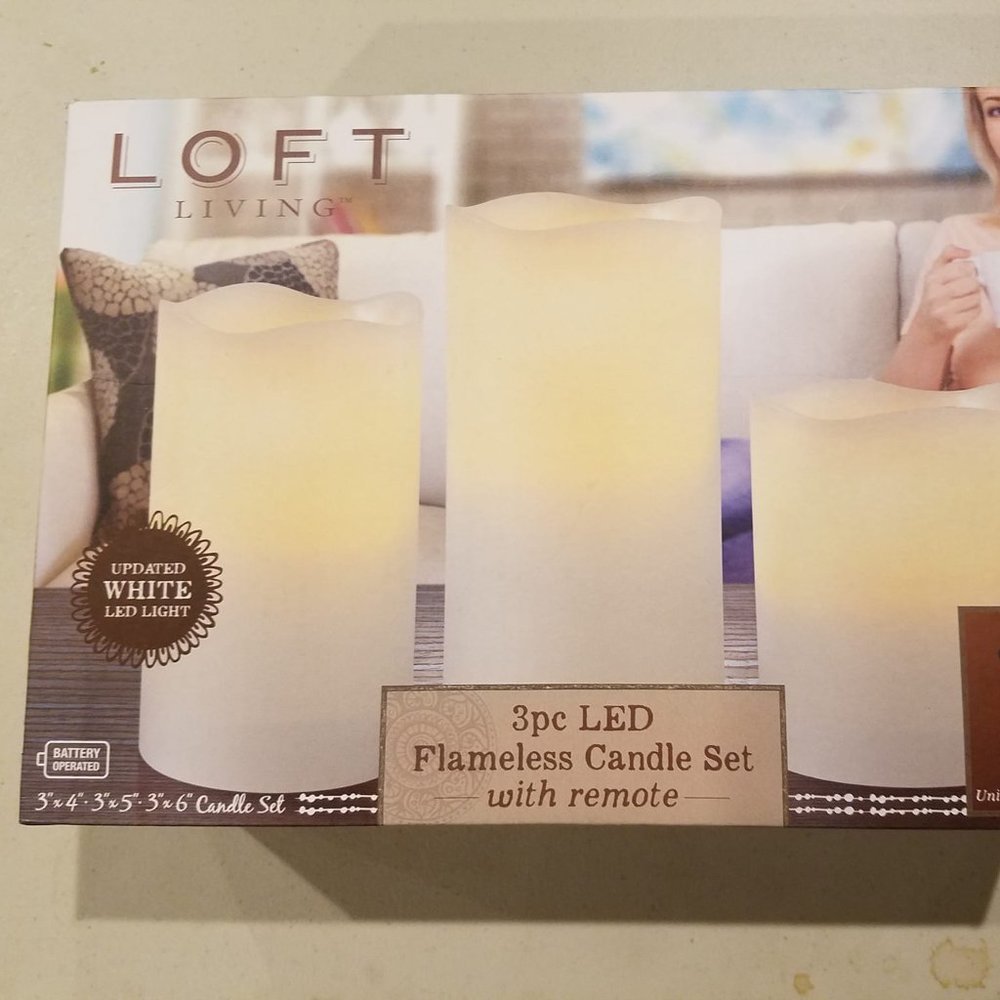 3 Piece LED Flameless Candle set with Remote
